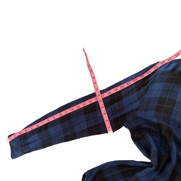 Rails Hunter Plaid Long Sleeve Button Down Top Twilight Black Blue Large - Picture 9 of 9